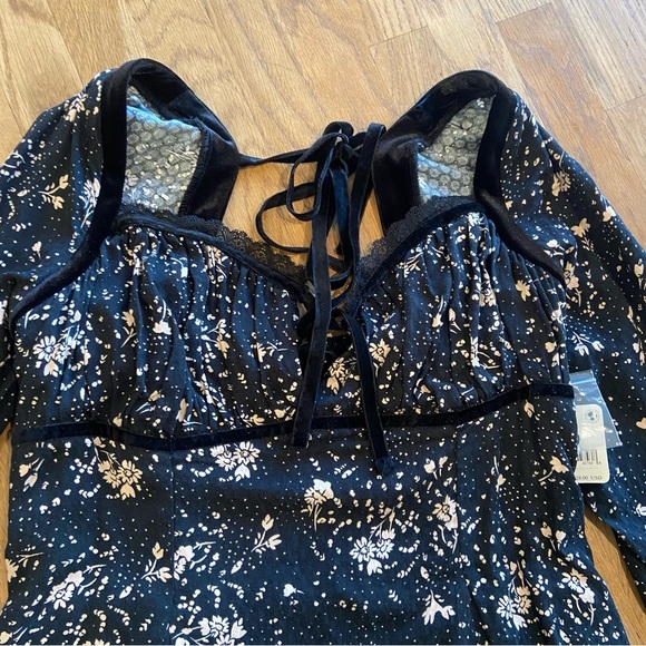 Free people black tess mini dress size small NWT - Picture 7 of 13